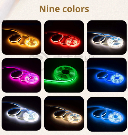 Fita de LED COB de Alto Brilho 5V 12V 24V Iluminação Linear Flexível com Fundo Adesivo