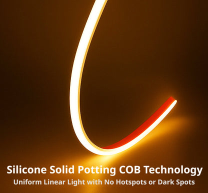 Fita de LED COB 220V, de Silicone Impermeável, Flexível, de Alta Voltagem