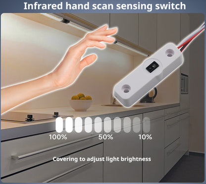 Infrared Hand Wave Sensor Switch for LED Strip Lights DC 5–24V | Dimmable Cabinet Lighting Control