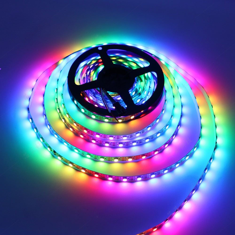 Fita de LED Endereçável WS2812 RGB 5050 | Fita de Iluminação Inteligente DC5V