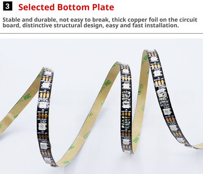 Fita de LED Endereçável WS2812 RGB 5050 | Fita de Iluminação Inteligente DC5V