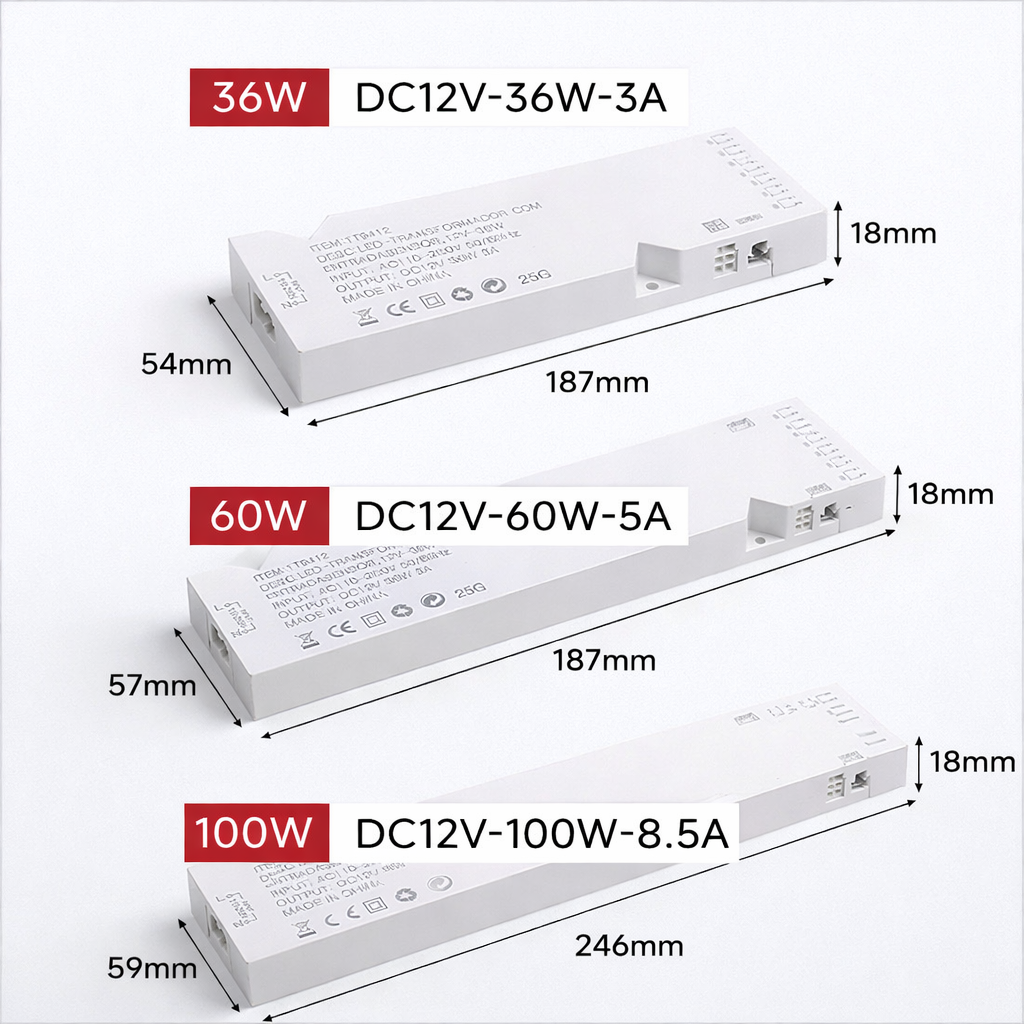Fuente de alimentación LED DC12V/24V | Driver de voltaje constante para tiras LED