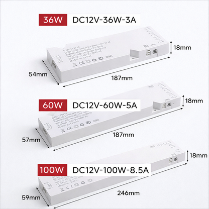 Fuente de alimentación LED DC12V/24V | Driver de voltaje constante para tiras LED