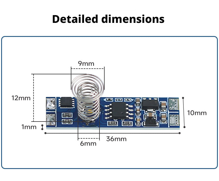Interruptor de Sensor de Toque para Gabinete 4A | Dimmer Contínuo Embutido para Luminárias Lineares de Alumínio