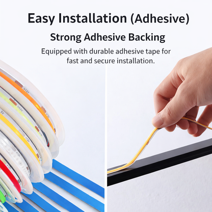 Fita de LED COB de Alto Brilho 5V 12V 24V Iluminação Linear Flexível com Fundo Adesivo