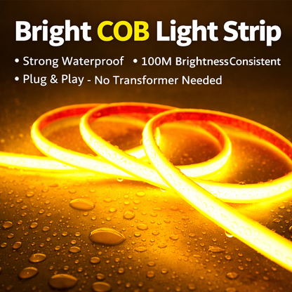 Fita de LED COB 220V, de Silicone Impermeável, Flexível, de Alta Voltagem