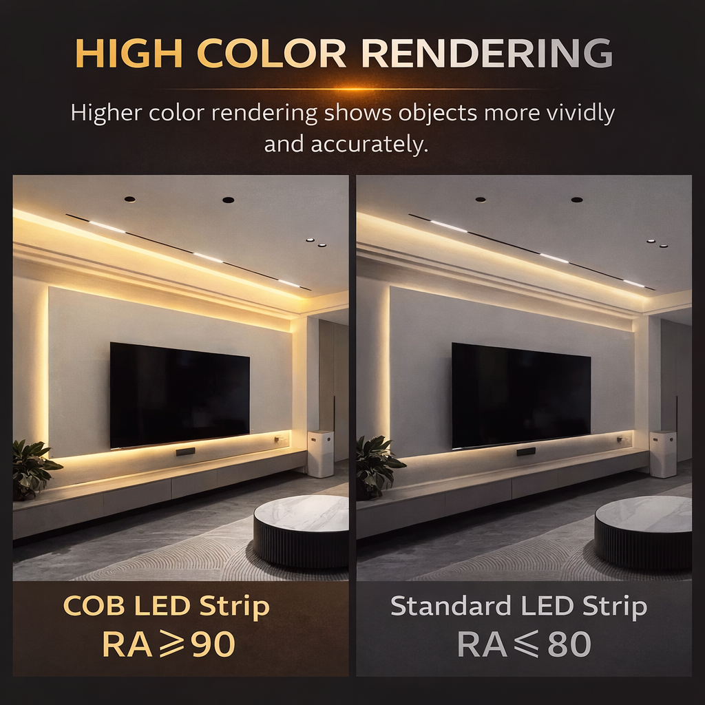 Fita de LED COB à prova d'água 220V, luz quente, flexível, silicone, autoadesiva