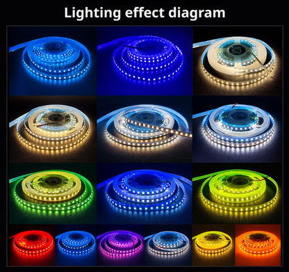 Fita de LED de baixa voltagem 2835 60/120 LEDs Fita flexível autoadesiva para iluminação de armários e guarda-roupas