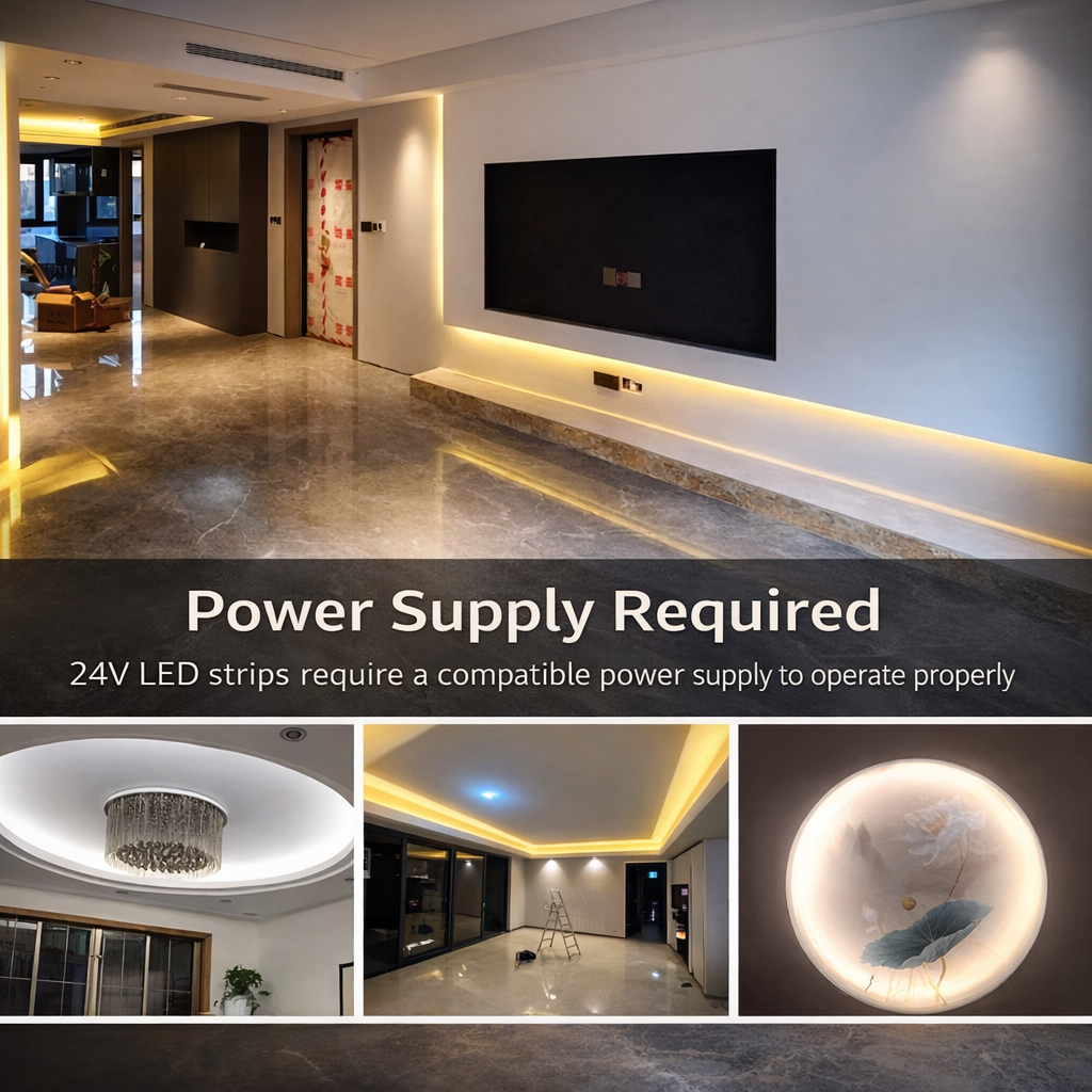Fita de LED COB de Alto Brilho 5V 12V 24V Iluminação Linear Flexível com Fundo Adesivo
