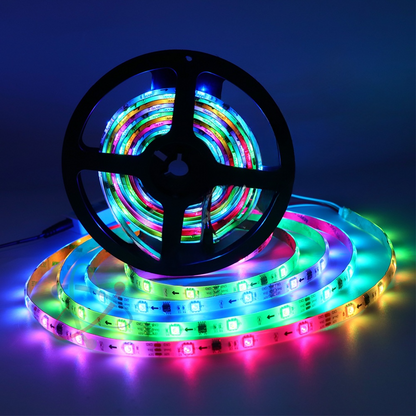 Fita LED Endereçável WS2811 12V RGB 5050 | Fita de Luz Programável Dream Color (30–96 LEDs/m)