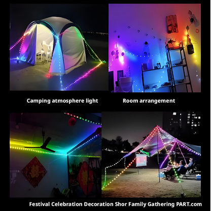 Fita de LED RGB | Controle por Aplicativo e Bluetooth | Luzes de Corda Externas à Prova D'água