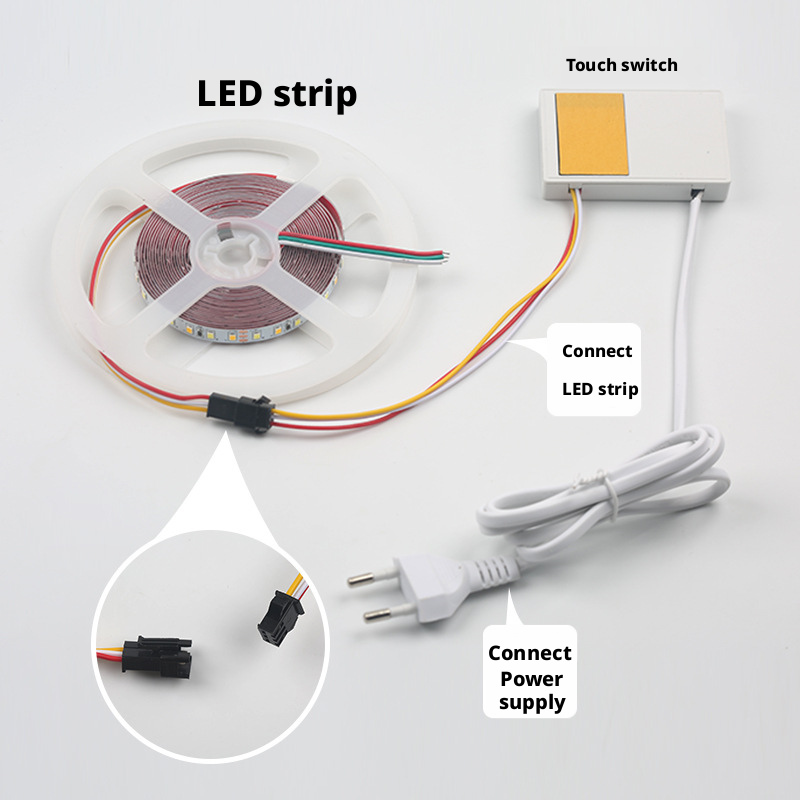 Interruptor sensor táctil para espejo LED 12V 24V regulador ultrafino de 8 mm