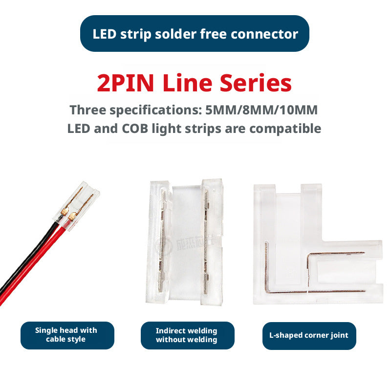 LED Strip Solderless Connector 2/3/4 Pin 5mm 8mm 10mm Quick Connect