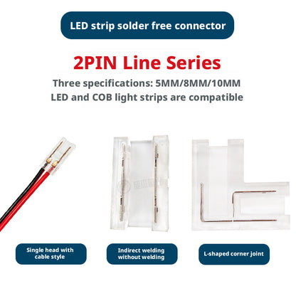 LED Strip Solderless Connector 2/3/4 Pin 5mm 8mm 10mm Quick Connect