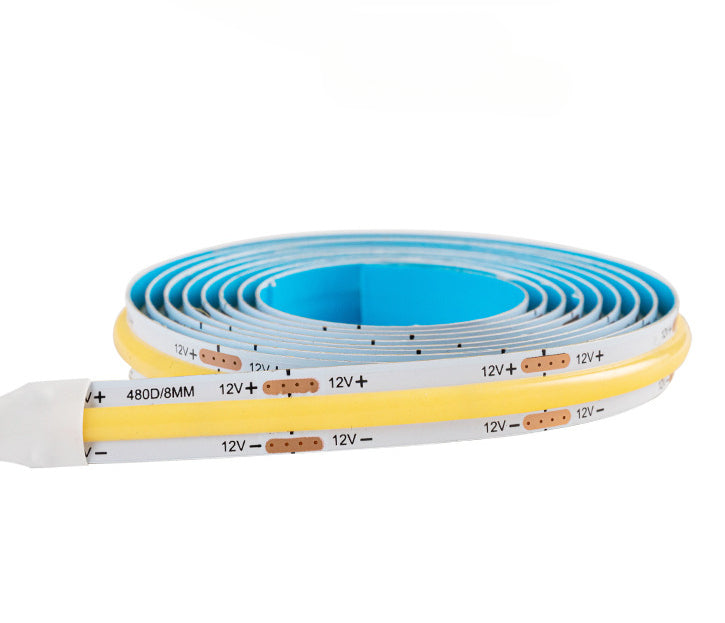 Luz de Fita LED COB com Sensor de Toque Manual para Armários e Vitrines | Iluminação Inteligente Autoadesiva com Sensor de Indução