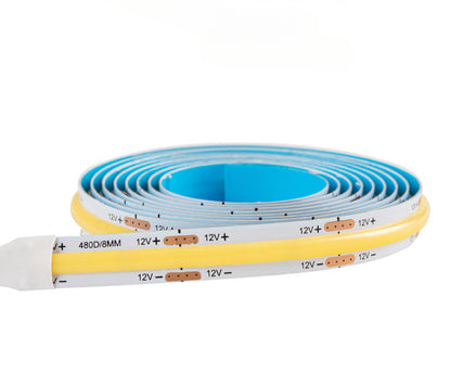 Luz de Fita LED COB com Sensor de Toque Manual para Armários e Vitrines | Iluminação Inteligente Autoadesiva com Sensor de Indução