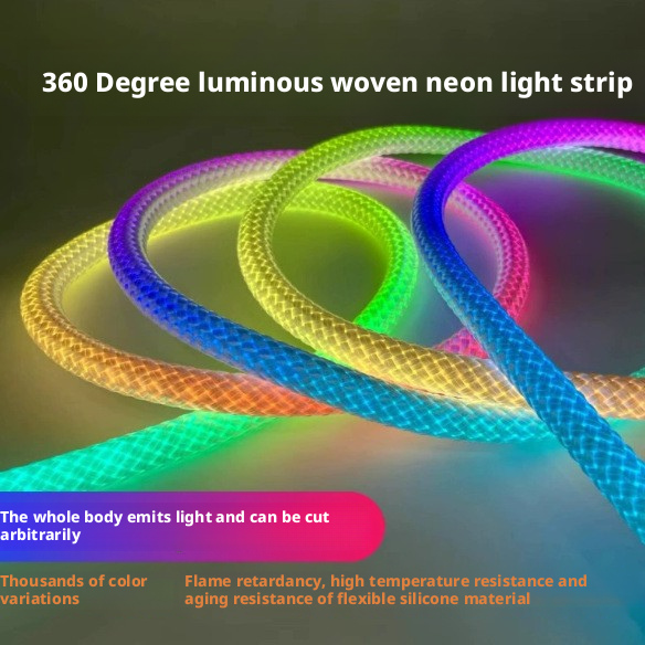 Fita de LED Neon RGBIC | Kit de Iluminação Decorativa Controlado por App e à Prova d'Água 360°
