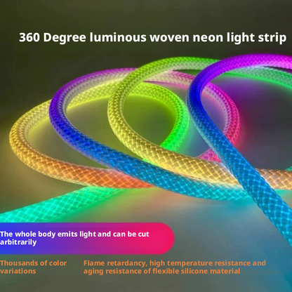Fita de LED Neon RGBIC | Kit de Iluminação Decorativa Controlado por App e à Prova d'Água 360°