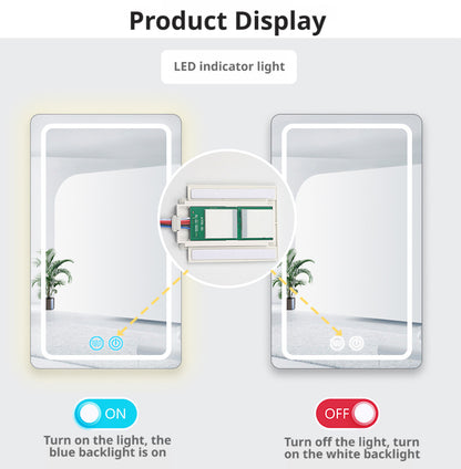 Interruptor táctil dimmer para espejo 8 mm | Controlador antivaho doble botón DC12V