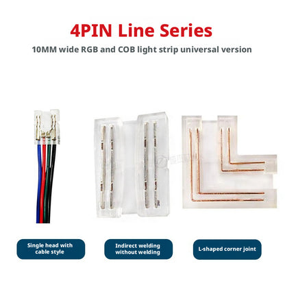 LED Strip Solderless Connector 2/3/4 Pin 5mm 8mm 10mm Quick Connect