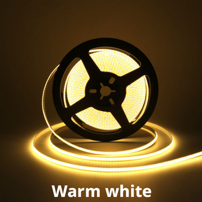 Tira LED COB ultraestrecha | 2,7–5 mm | 5V/12V/24V | Alto CRI 90