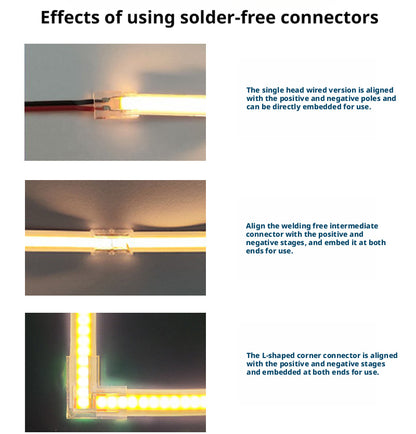 LED Strip Solderless Connector 2/3/4 Pin 5mm 8mm 10mm Quick Connect